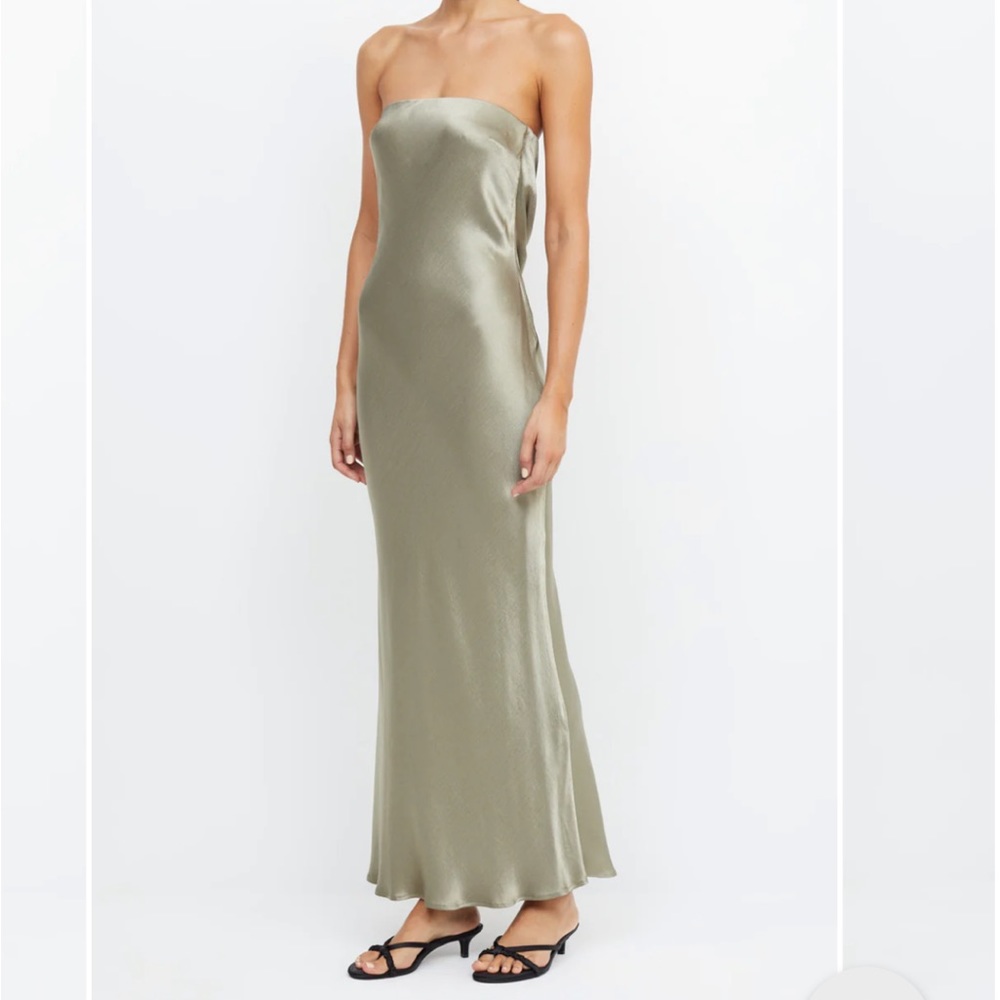 BEC & BRIDGE Moon Dance Strapless Dress Sage US 4